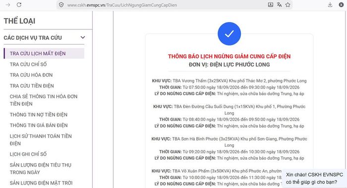 Tổng công ty Điện lực miền Nam (EVNSPC) thông báo có lịch cắt điện ở Đồng Nai trong ngày 18/9 cập nhật lúc 10h ngày 17/9. Ảnh: BNEWS/TTXVN phát