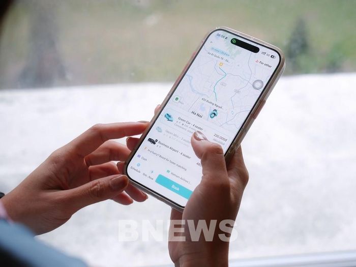 Triển khai ưu đãi xe điện Green SM cho hành khách ra sân bay. Ảnh: Bnews/vnanet.vn phát
