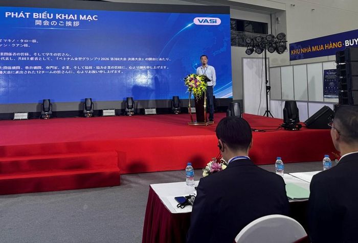 Ông Phạm Hải Phong, Phó Chủ tịch Hiệp hội Công nghiệp Hỗ trợ Việt Nam (VASI) phát biểu khai mạc