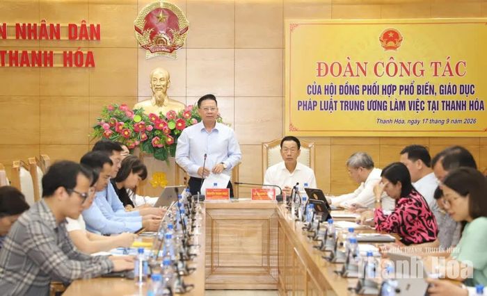 Thứ trưởng Bộ Tư pháp, Phó Chủ tịch Hội đồng Phối hợp PBGDPL Trung ương Nguyễn Thanh Ngọc phát biểu kết luận hội nghị.