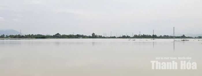 Mưa lớn đang gây ngập lụt tại xã Nông Cống