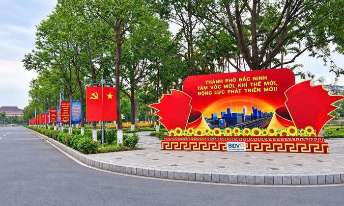  Các tuyến đường, công viên tại phường Kinh Bắc được trang hoàng rực rỡ, sẵn sàng đón mừng ngày hội lớn.. 