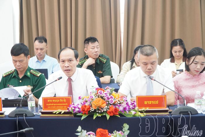 Đại diện lãnh đạo Sở Công Thương tỉnh Điện Biên phát biểu tại hội nghị đánh giá.
