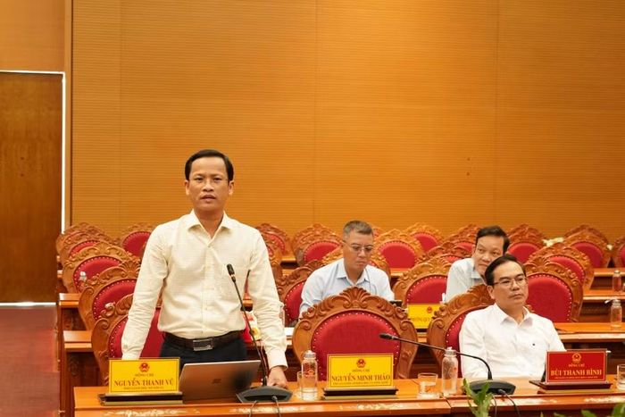  Đại diện lãnh đạo Sở Nội vụ phát biểu tại cuộc họp. Ảnh: N.H 
