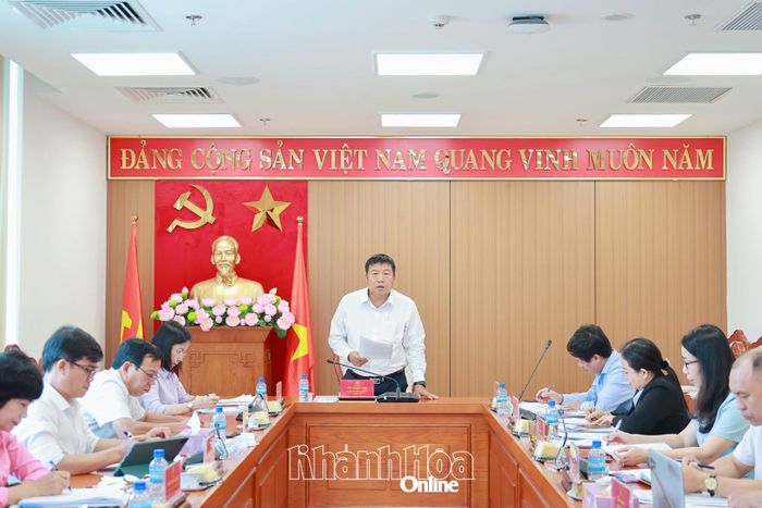 Đồng chí Võ Hoàn Hải phát biểu tại buổi làm việc.
