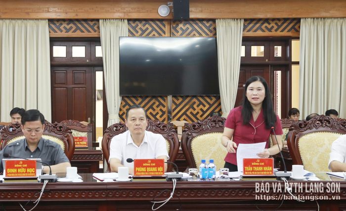 Đồng chí Trần Thanh Nhàn, Phó Chủ tịch UBND tỉnh phát biểu tại hội nghị