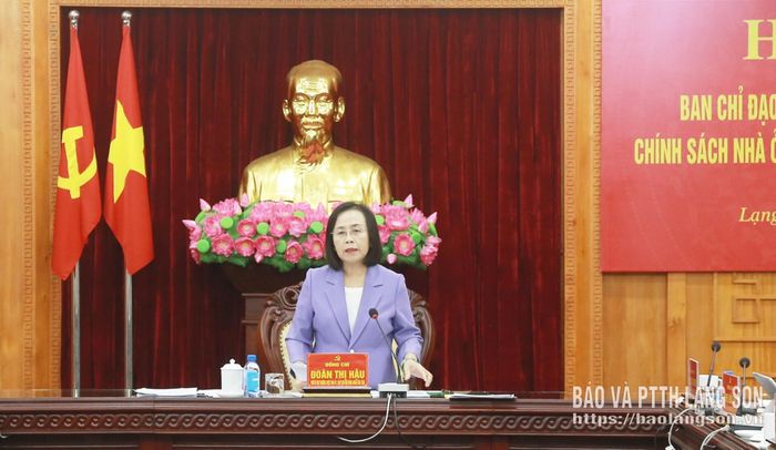Đồng chí Đoàn Thị Hậu, Phó Bí thư Thường trực Tỉnh ủy, Chủ tịch HĐND tỉnh, Phó Trưởng Ban Chỉ đạo phát biểu kết luận hội nghị