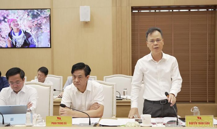 Đồng chí Nguyễn Thành Sinh - Phó Chủ tịch UBND tỉnh Lào Cai, phát biểu tại phiên họp.