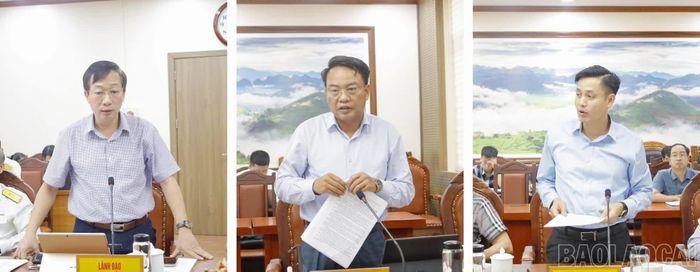 Lãnh đạo các sở, ngành giải đáp, hướng dẫn các địa phương tháo gỡ khó khăn, vướng mắc.