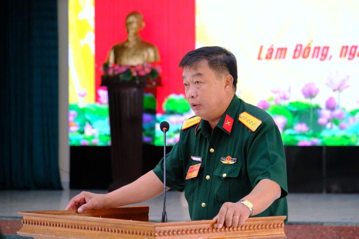 Đại tá Trương Ngọc Trường, Phó Chỉ huy trưởng Bộ CHQS tỉnh, Phó Trưởng Ban tổ chức diễn tập tỉnh phát biểu khai mạc
