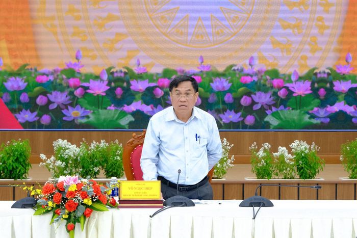 Đồng chí Võ Ngọc Hiệp, Phó Chủ tịch UBND tỉnh phát biểu kết luận tại buổi làm việc