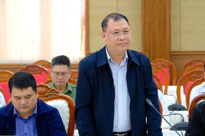 Ông Bùi Thanh Quang, Phó Giám đốc Báo và Phát thanh, Truyền hình Lâm Đồng báo cáo tiến độ thực hiện dự án