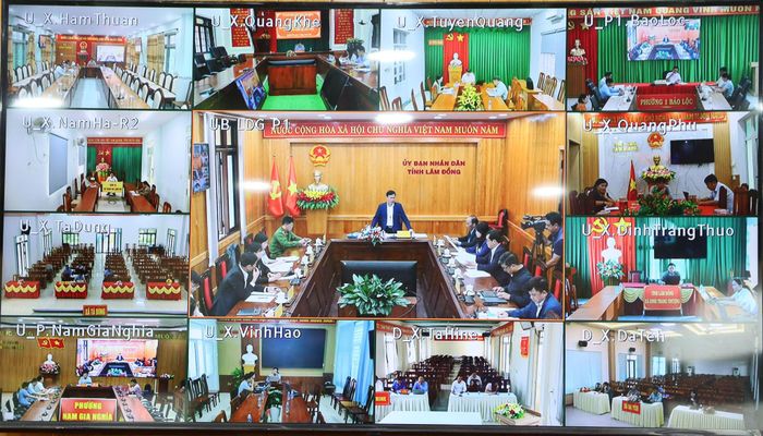 Cuộc họp được kết nối trực tuyến đến các địa phương trên địa bàn