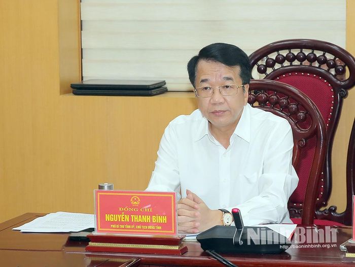 Đồng chí Nguyễn Thanh Bình, Phó Bí thư Tỉnh ủy, Chủ tịch UBND tỉnh phát biểu kết luận buổi làm việc.