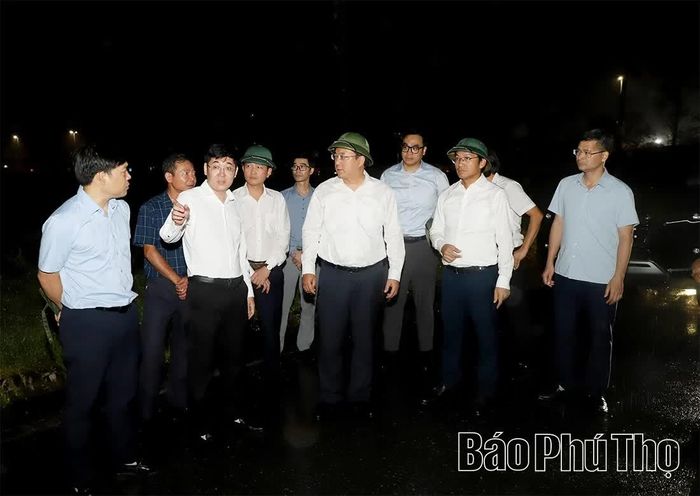 Chủ tịch UBND tỉnh Trần Duy Đông kiểm tra tình hình vận hành hệ thống điện chiếu sáng công cộng tuyến đường tỉnh 310 thuộc địa bàn xã Tam Đảo.