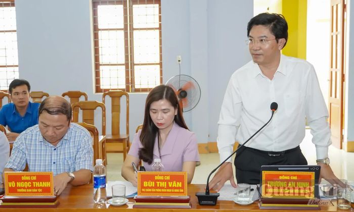 Đồng chí Trương An Ninh, Trưởng ban Tuyên giáo Tỉnh ủy phát biểu tại buổi làm việc - Ảnh: N.H