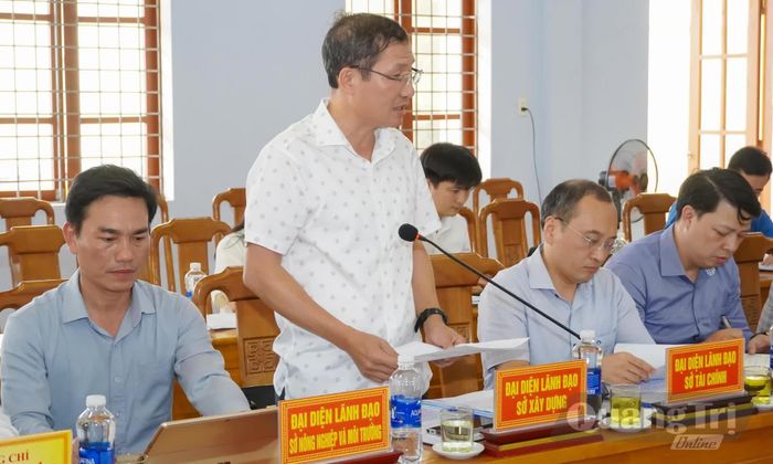 Đại diện lãnh đạo các sở phát biểu tại buổi làm việc - Ảnh: N.H