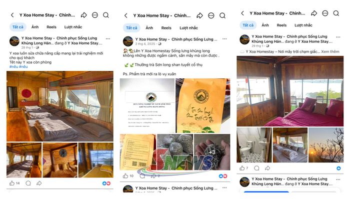 HTX Nông nghiệp sinh thái Khủng Long, xã Tà Xùa quảng bá sản phẩm, dịch vụ trên Facebook.