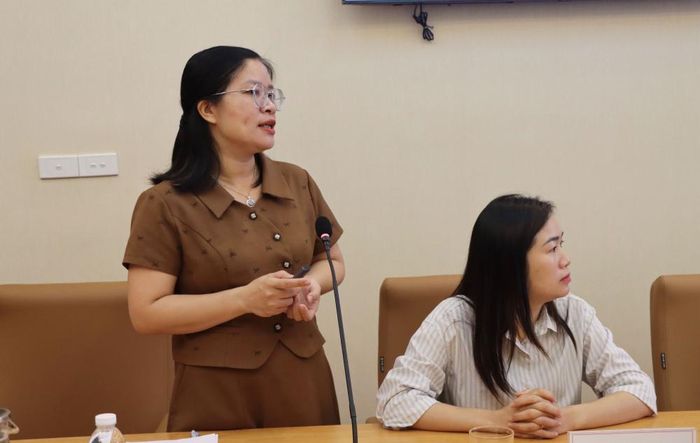 Bà Nguyễn Thị Minh Thơ, Cục Phòng, chống rửa tiền - Ngân hàng Nhà nước, Ngân hàng Nhà nước Việt Nam phát biểu tại Hội nghị