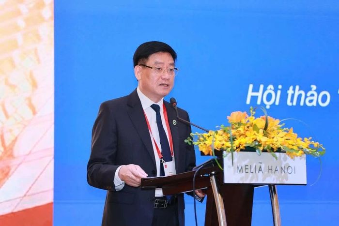 Ông Hoàng Văn Thu - Phó Chủ tịch Ủy ban Chứng khoán Nhà nước (UBCKNN) phát biểu tại hội thảo. Ảnh: SSC