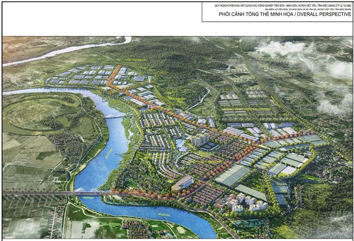 Phối cảnh tổng thể minh họa Khu công nghiệp Tiên Sơn