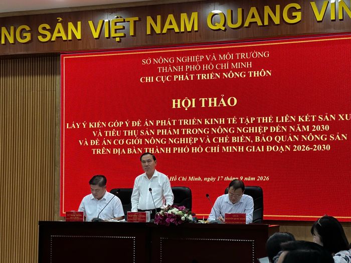 Ông Nguyễn Văn Đa, Phó Giám đốc Sở Nông nghiệp và Môi trường TP.HCM phát biểu tại hội thảo. Ảnh: Mai Khánh