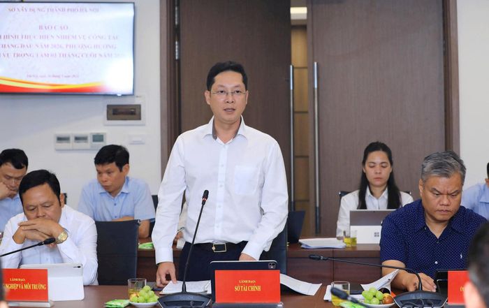 Giám đốc Sở Tài chính Hà Nội Nguyễn Ngọc Tú phát biểu. Ảnh: Viết Thành