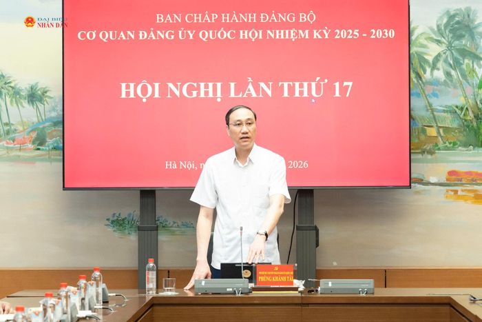 Phó Bí thư Đảng ủy Quốc hội, Bí thư Đảng ủy Cơ quan Đảng ủy Quốc hội Phùng Khánh Tài phát biểu kết luận Hội nghị