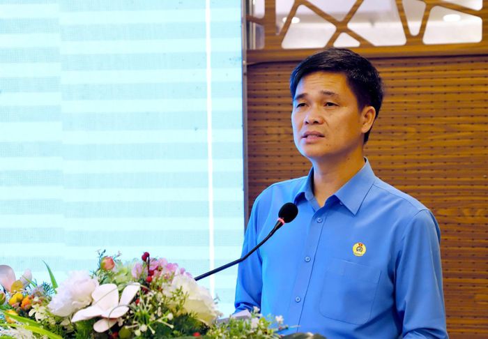 Phó Chủ tịch Tổng Liên đoàn lao động Việt Nam Ngọ Duy Hiểu phát biểu ý kiến. Ảnh: Tổng Liên đoàn lao động Việt Nam