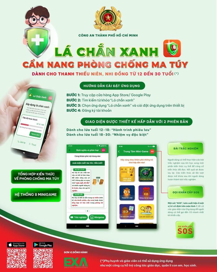 Ứng dụng di động “Lá chắn xanh” - cẩm nang phòng, chống ma túy.