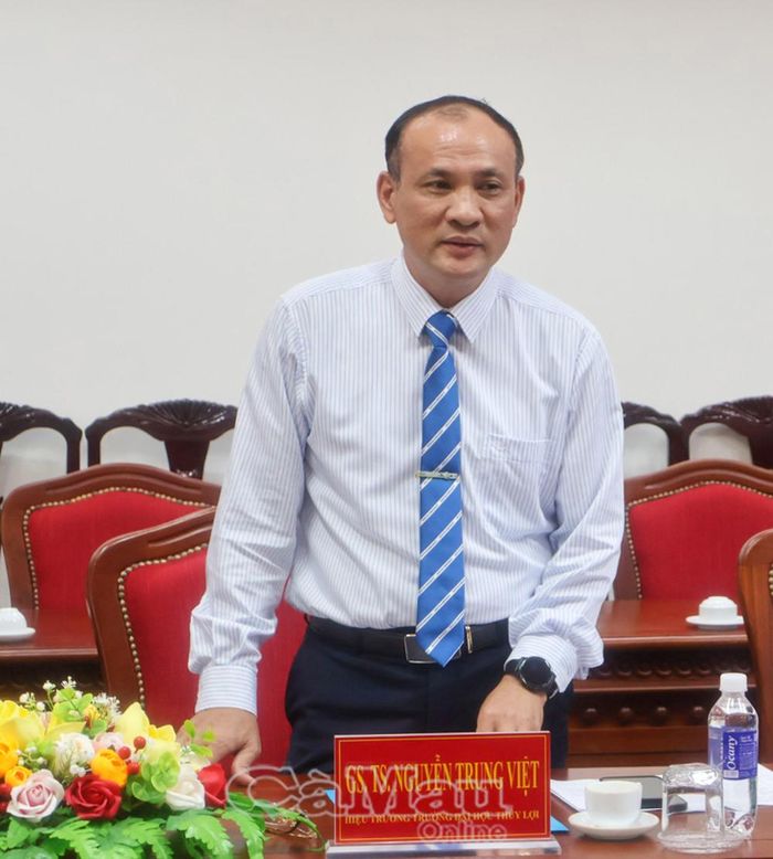 GS.TS Nguyễn Trung Việt, Hiệu trưởng Trường Đại học Thuỷ lợi, mong muốn sự hợp tác giữa hai đơn vị tạo ra những sản phẩm có giá trị thực tiễn.