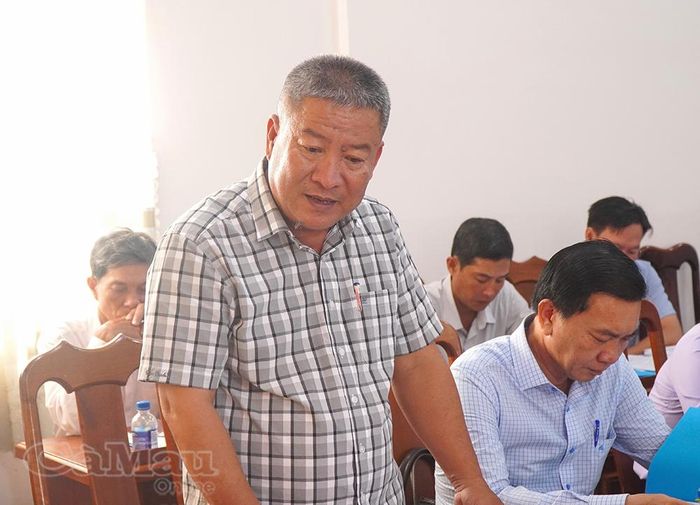 Đồng chí Nguyễn Công Danh, Chủ tịch Uỷ ban MTTQ Việt Nam xã Tân Tiến, báo cáo kết quả thực hiện cuộc vận động trong 6 tháng đầu năm 2026.