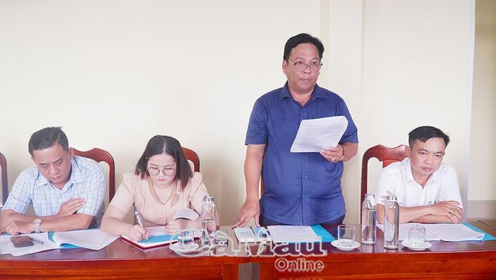 Đồng chí Phan Trọng Ti, Phó Chủ tịch Uỷ ban MTTQ Việt Nam Xã Tạ An Khương, báo cáo kết quả thực hiện cuộc vận động trong 6 tháng đầu năm 2026.