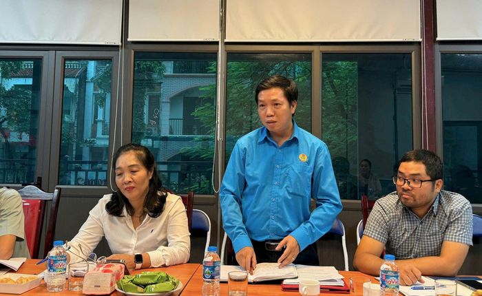 Hội nghị ghi nhận nhiều ý kiến về nắm tình hình hoạt động của doanh nghiệp, phát triển đoàn viên. Ảnh: NA
