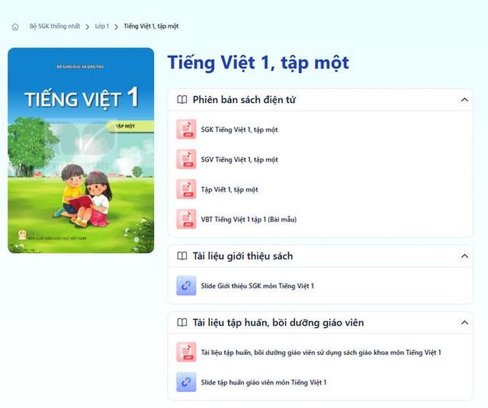 Cuối cùng, chọn tài liệu cần sử dụng để mở hoặc tải tệp theo các chức năng được cung cấp trên hệ thống.