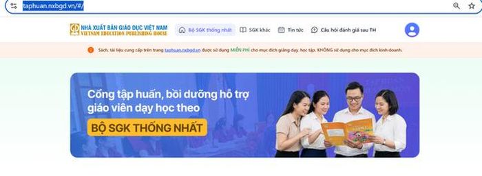 Truy cập nền tảng Hành trang số của NXBGDVN tại địa chỉ https://taphuan.nxbgd.vn.