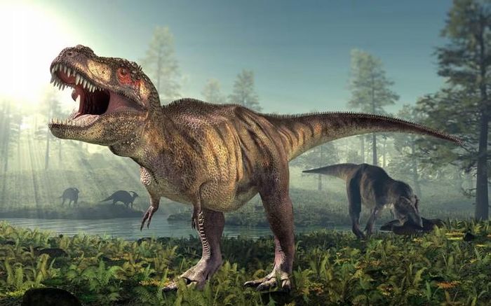 Đặc tính máu nóng mang lại cho T. rex sức bền và mức độ hoạt động cao, giúp nó trở thành sinh vật săn mồi đỉnh cao trong thế giới tiền sử. Hình minh họa: Roger Harris/SPL/Getty Images