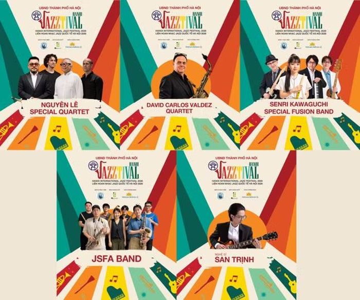 Hanoi Jazztival 2026 quy tụ nhiều band nhạc quốc tế tham dự biểu diễn.
