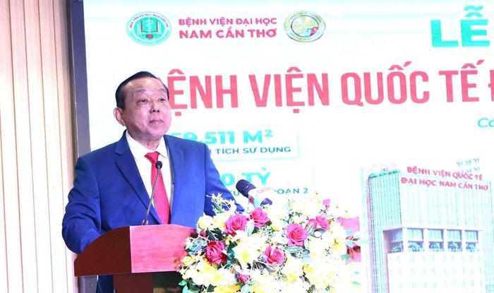 Tiến sĩ - Luật sư Nguyễn Tiến Dũng, Chủ tịch Hội đồng trường Trường Đại học Nam Cần Thơ - phát biểu
