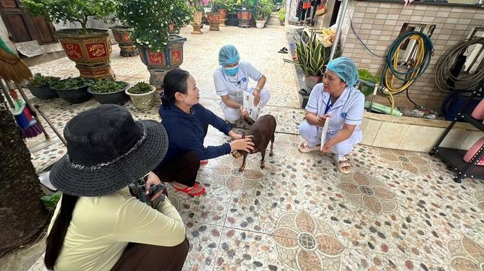 Cán bộ chức năng tuyên truyền, hướng dẫn người dân phòng, chống bệnh dại