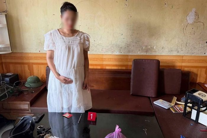 Nguyễn Thị Mai sử dụng ma túy khi đang mang thai. Ảnh: Công an cung cấp