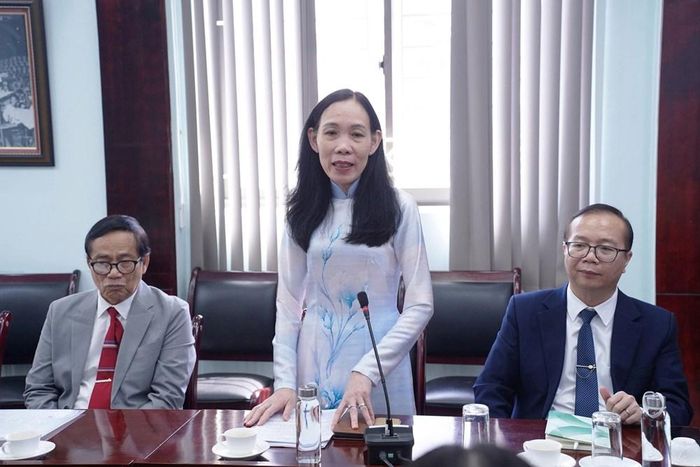 PGS.TS Trần Thị Mỹ Diệu, Hiệu trưởng Trường Đại học Văn Lang phát biểu tại Lễ ký kết