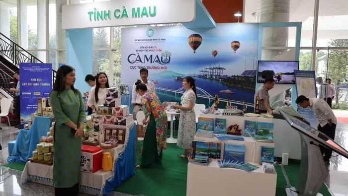 Tỉnh Cà Mau giới thiệu tiềm năng phát triển tại Hội nghị kết nối đầu tư và hợp tác phát triển giữa Thành phố Hồ Chí Minh với các tỉnh, thành phố vùng Đông Nam Bộ và vùng Đồng bằng sông Cửu Long. (Ảnh: CTV)