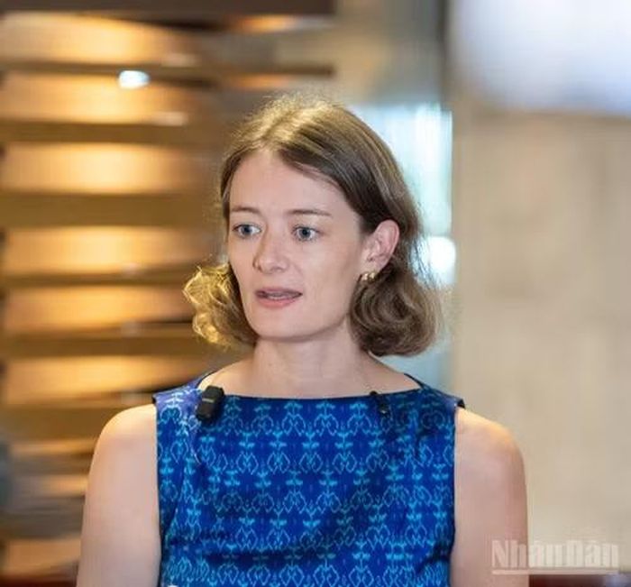 Bà Elodie Jacoby, Giám đốc Chương trình di cư lao động và trách nhiệm doanh nghiệp Tổ chức di cư quốc tế (IOM) Việt Nam. (Ảnh: HNV)