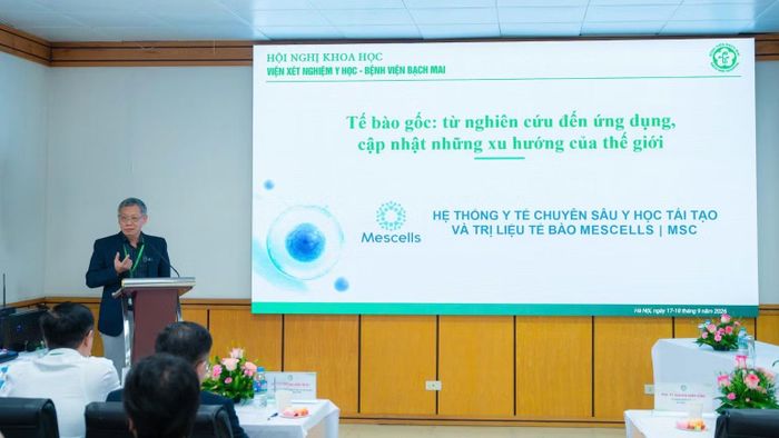 Phó giáo sư, Tiến sĩ Nguyễn Đặng Dũng báo cáo tại hội nghị khoa học. (Ảnh: THANH BÌNH)