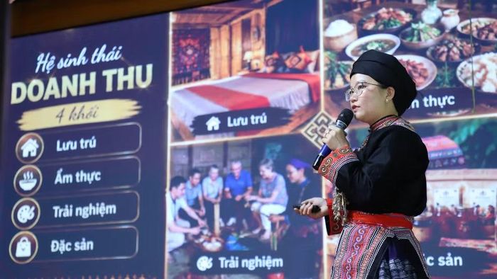 Tác giả dự án thuyết trình trước Ban giám khảo cuộc thi "Dự án khởi nghiệp thanh niên nông thôn" năm 2026. (Ảnh: Trung ương Đoàn cung cấp)