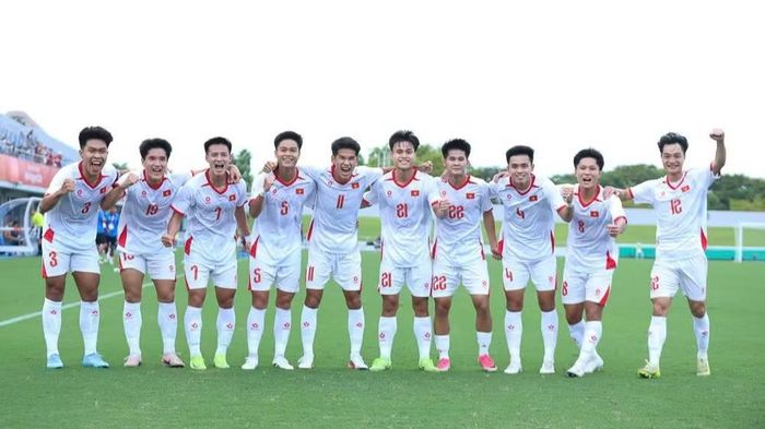 Niềm vui chiến thắng của U23 Việt Nam. (Ảnh: VFF)