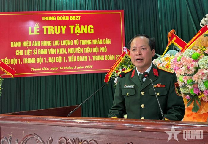 Đại tá Nguyễn Quang Linh phát biểu.