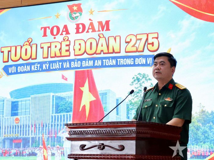  Đại tá Giang Thanh Hải phát biểu.