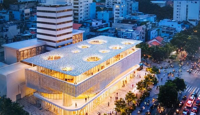 Phối cảnh Phương án kiến trúc dự án xây dựng Thư viện Thiếu nhi của liên doanh đoạt giải Nhất. QUANG HUY